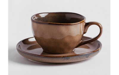 Чашка с блюдцем INBAR коричневый 68741-BRĄ1-FIL фото