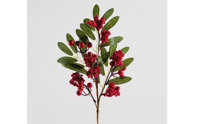 Искусственный цветок XMASSINI зеленый-красный 75832-CZE-BN-KWIAT фото