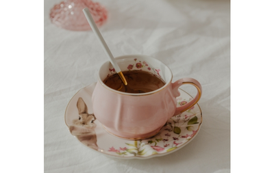 Чашка с блюдцем MAPULA розовый-белый 77098-MIX-WN-FIL фото