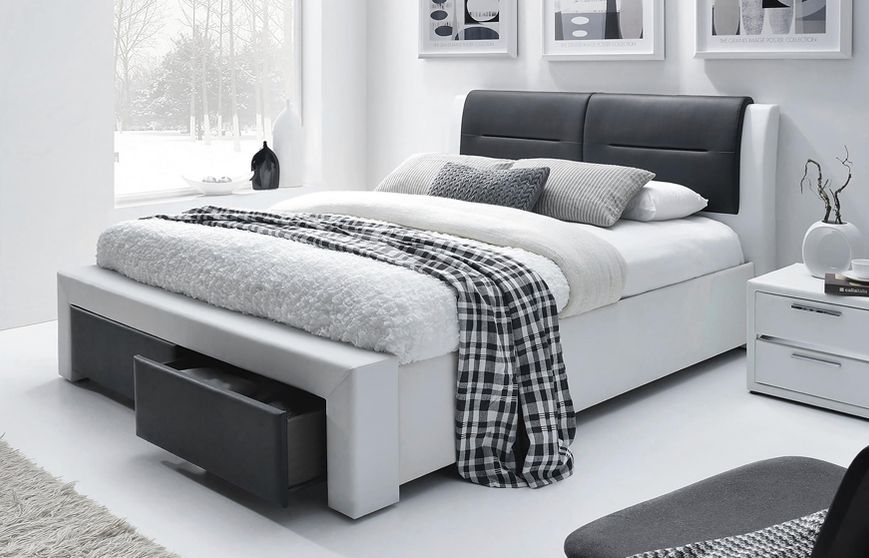 Ліжко CASSANDRA S 140 білий/чорний 62563*001 фото