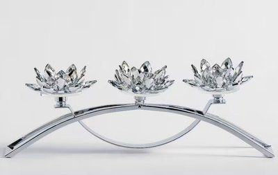 Свічник CRISTAL SHINE TRIO SILVER (11043820804) срібло 11043820804 фото