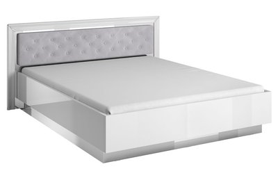 Ліжко 160 ARNO білий/білий глянець/срібло 73416*001 фото