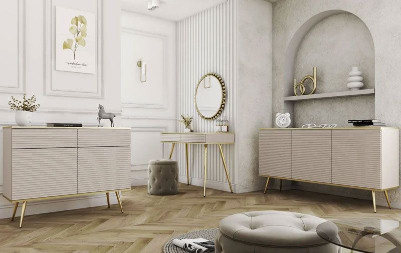 Комод ORO MDF KSZ107 бежевый-золото 81862*005 фото