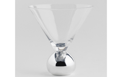 Бокал для мартини BALENA прозрачный-серебро 64300-SRE-KMART фото