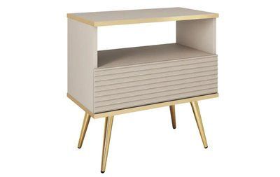 Тумба приліжкова ORO MDF S54 бежевий-золото 81864*005 фото