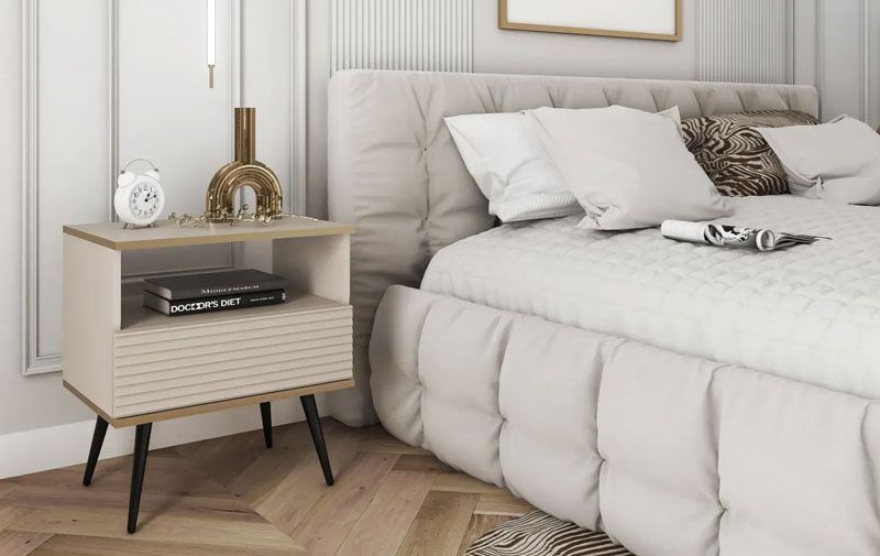 Тумба прикроватная ORO MDF S54 бежевый-черный 81864*007 фото