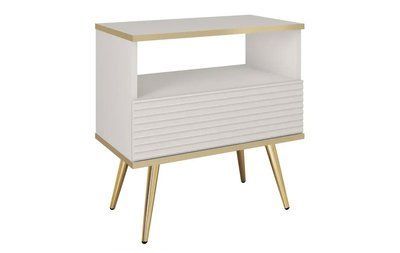 Тумба приліжкова ORO MDF S54 білий-золото 81864*001 фото
