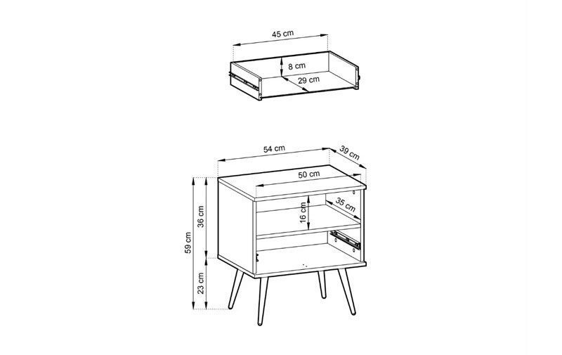 Тумба прикроватная ORO MDF S54 белый-золото 81864*001 фото