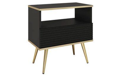 Тумба приліжкова ORO MDF S54 чорний-золото 81864*009 фото