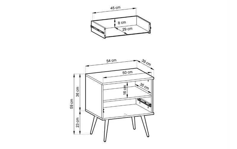 Тумба прикроватная ORO MDF S54 черный-золото 81864*009 фото
