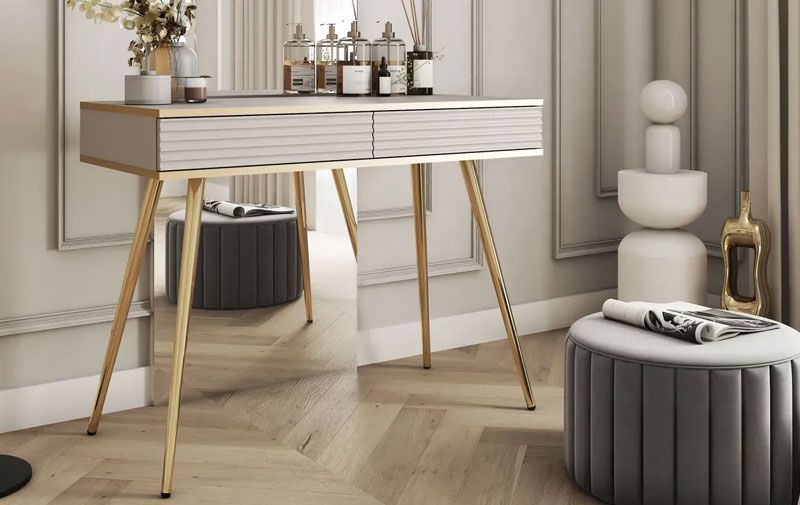 Стол туалетный ORO MDF T102 бежевый-золото 81863*005 фото