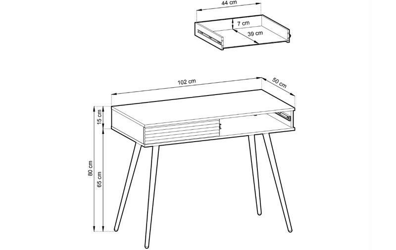 Стол туалетный ORO MDF T102 бежевый-черный 81863*007 фото